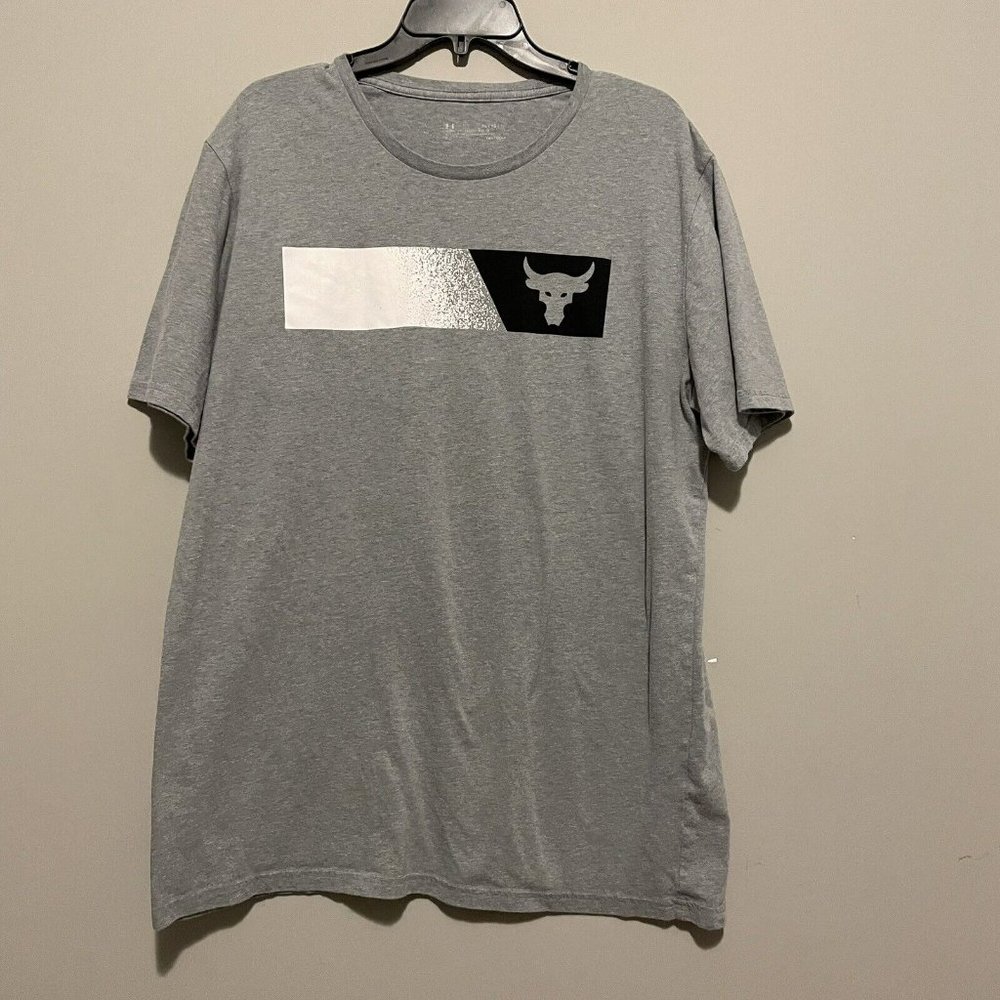 Under Armour Shirt Men's XL Gray Short Sleeve Project Rock The Rock